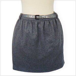 Susana Monaco Gray Wool Blend Micro Mini Skirt with Sparkle Belt NEW NWOT 4